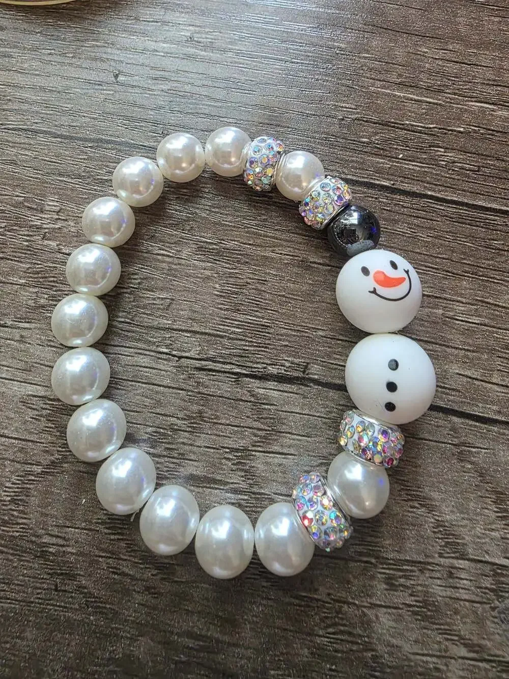 Silver Snowman Bubblegum Necklace